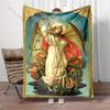 1PC Angel with Cross On Dragon Print Blanket Prayer Blankets for Believers Suitable for Home Sofa Camping Travel Car