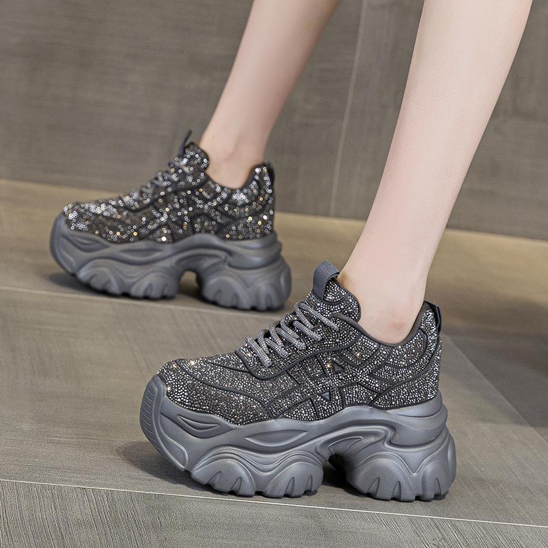 Damen 9CM Versteckter Absatz Dad Schuhe - Herbst 2025 Sternenhimmel Freizeit-Sneakers