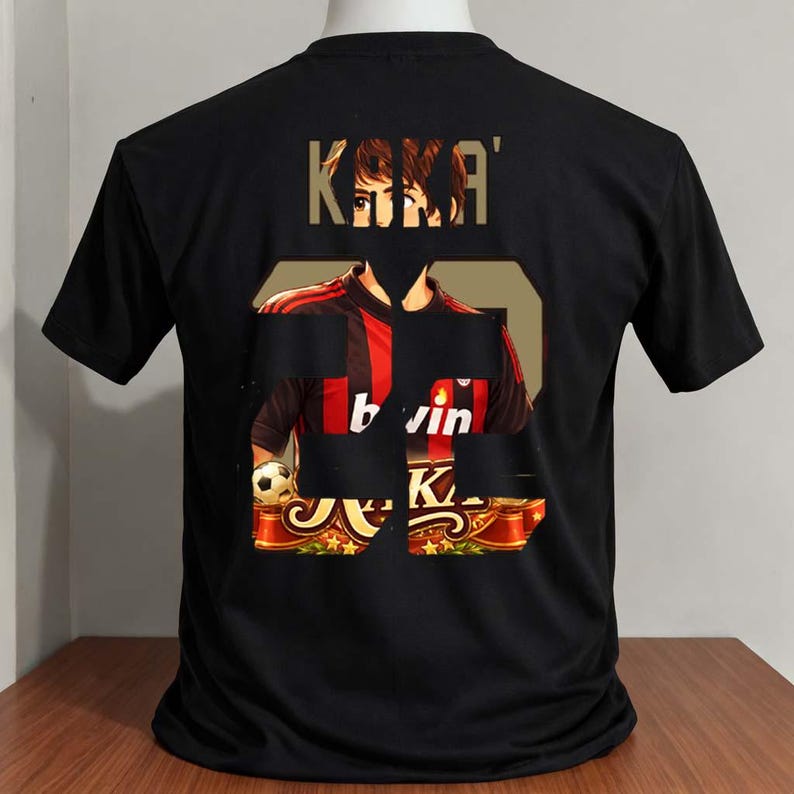 kaka t-shirt ac milan black color cartoon version 4XL
