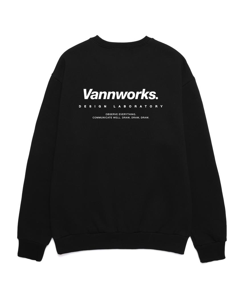 VANNWORKS New Minimalism Logo Oversized Sweatshirt (Vncts101) Black