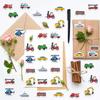 500 Pieces Per Roll Cartoon Truck Vehicle Children's Toy Rolls of Stickers Waterproof Decorative Luggage Box Stickers