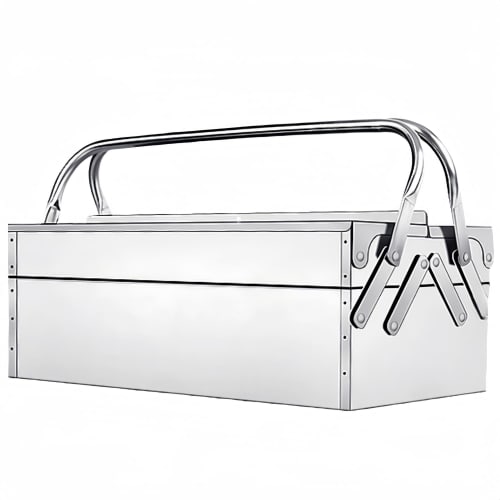 

Chengshuang Stainless Steel Tool Box, Cantilever Tool Box, 2/3 Tiers, Foldable Tool Storage Case, Large Capacity Tool Organizer, Rust-Resistant Tool T