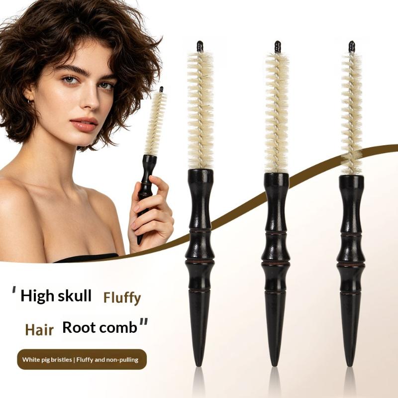 Boar Bristle Hair Brush Natural Boar Bristle Smooth Wooden Handle Hair Softening Comb for Home Salon Men Women