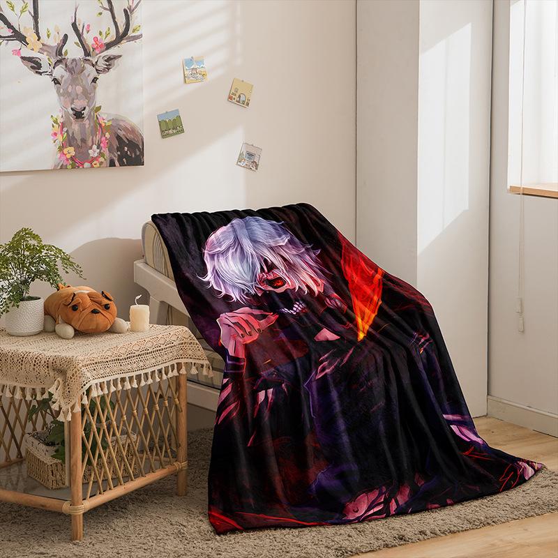 Cartoon Tokyo Ghoul Series Double Sided Flannel 3D Digital Printing Blanket Cover