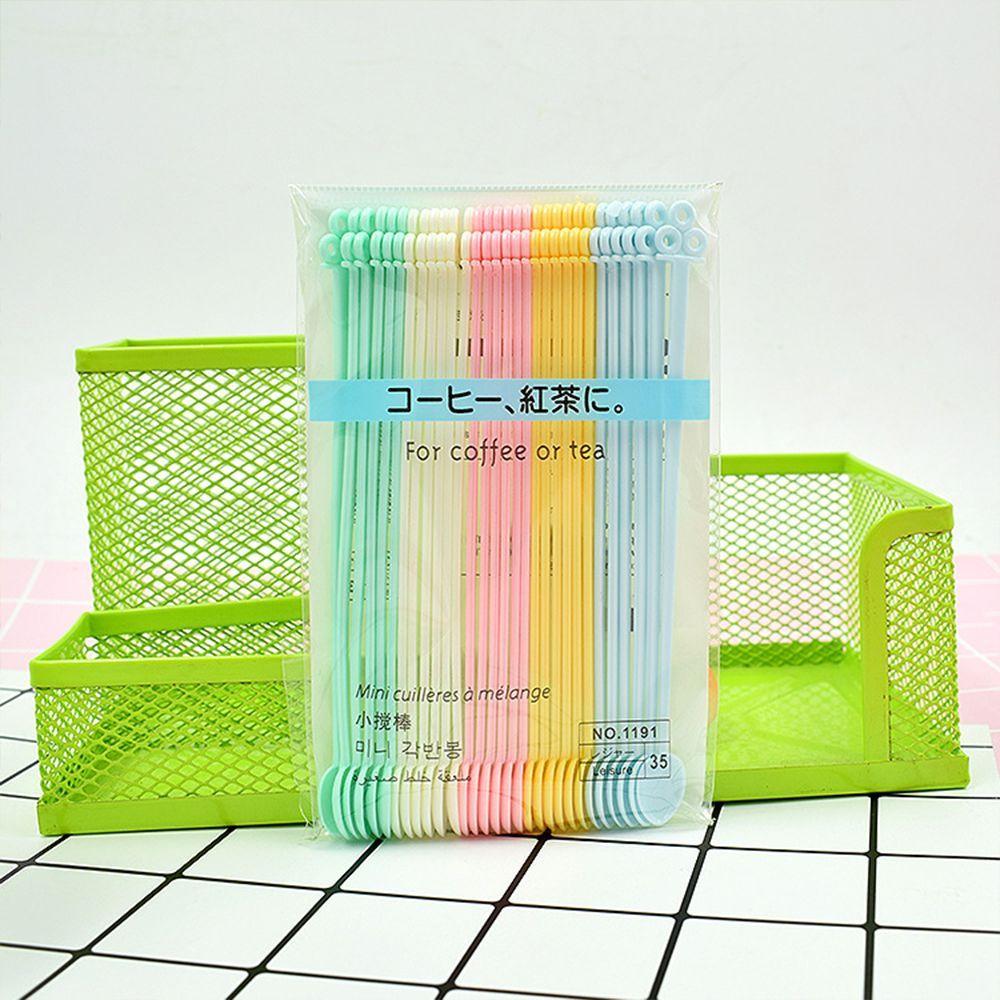 High Quality Small Handled Long Tools Stir Candy Color Plastic Bar Coffee Spoon