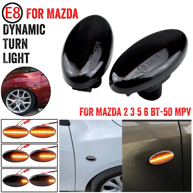 2 Pieces LED Dynamic Turn Signal Side Marker Light Sequential Blinker Light For Mazda 2 For Mazda 3 5 6 BT-50 MPV