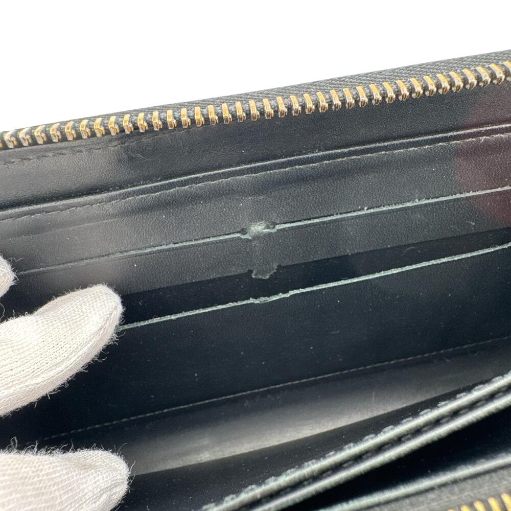 Louis Vuitton M90075 Round Zip Wallet Vernis PVC Purse Black PVC Used