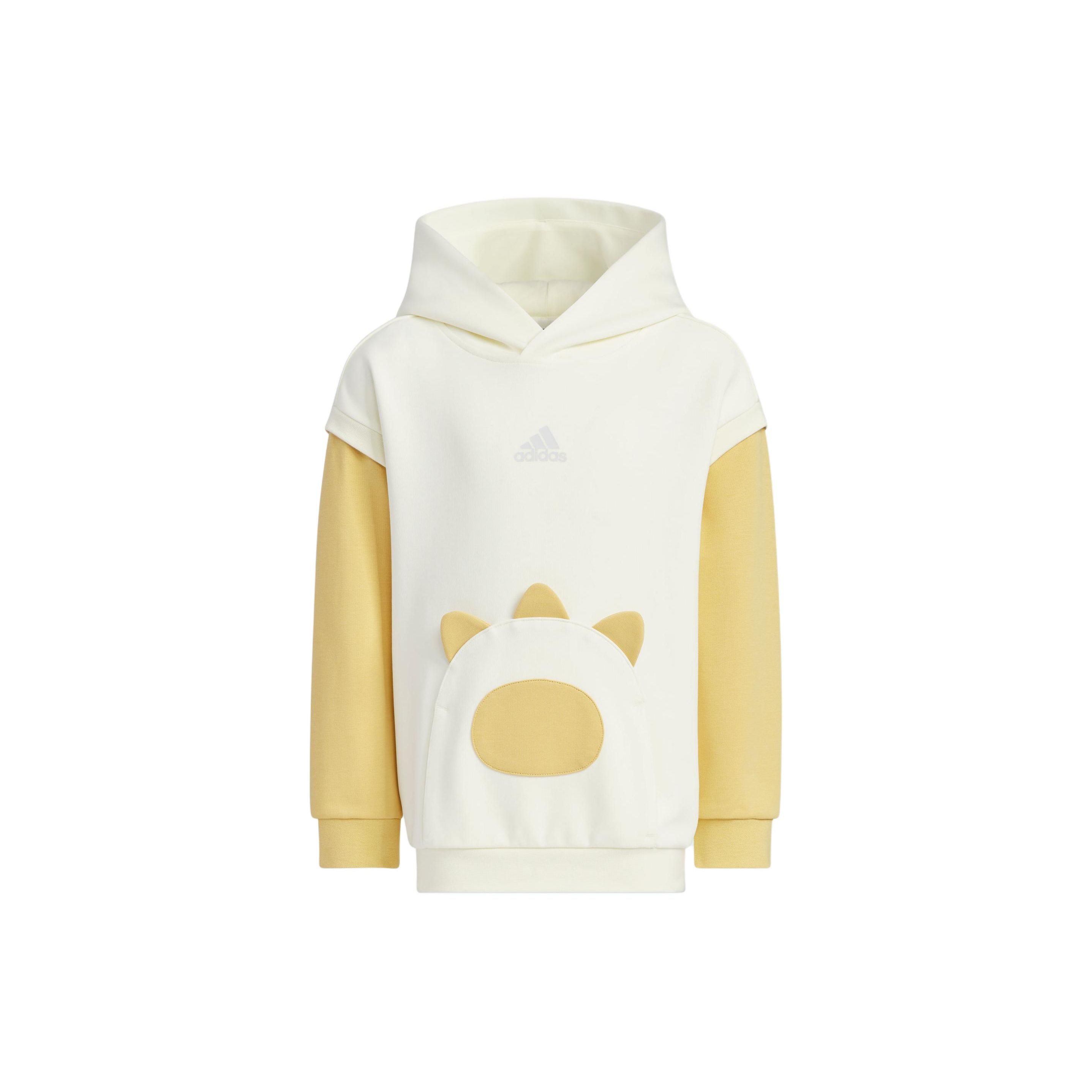 

Adidas Sportswear Knit Hoodie Printed Casual Jacket Kids Jackets Off-White Light-Yellow JF1373 A110