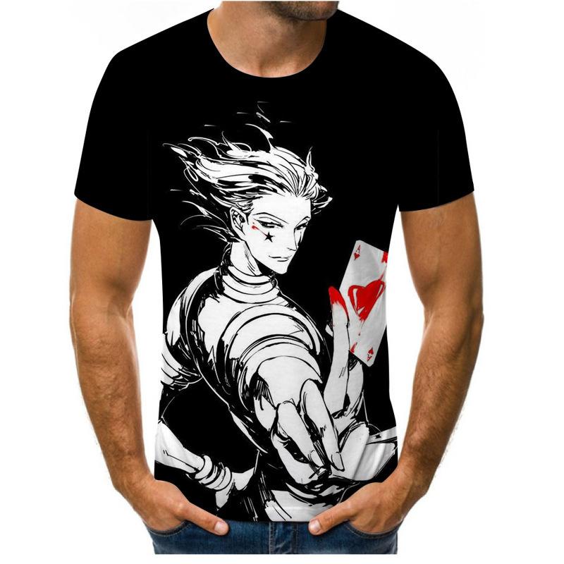 Round Neck 3D Character Pattern Print T-shirts Casual Short Sleeved Men's T-shirts - Soft Medium Stretch Polyester Fabric Summer Relaxed Fit Clothing