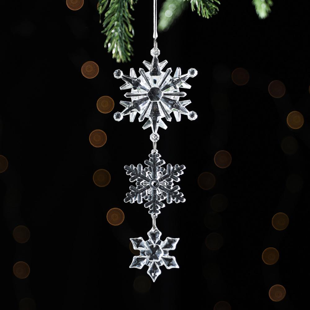 5PCS Christmas Tree Decoration Crystal Ornament Acrylic Christmas Snowflakes