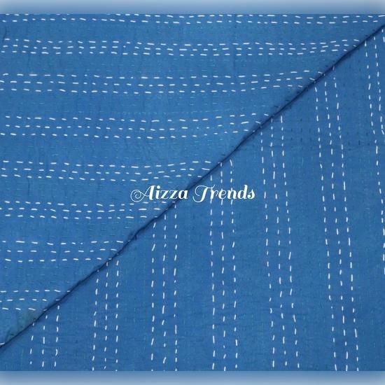 Aizza Trends Handmade Pure Cotton Monkey Print Kantha Quilt  - Traditional Look Bed Spread Kantha Gudri - Vintage Hand Stitch Gudri
