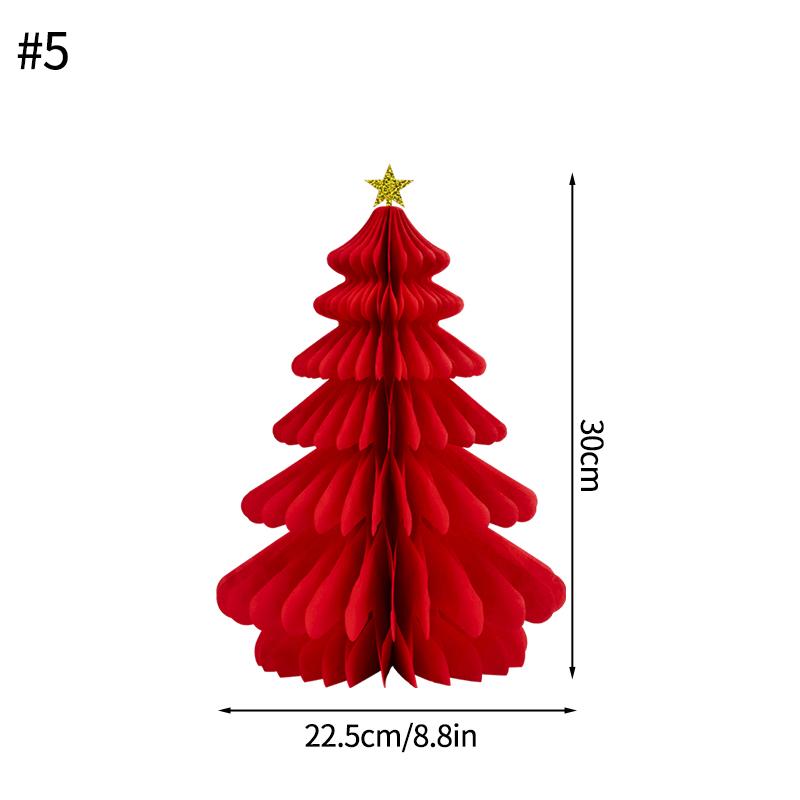 Decorazione Albero di Natale 3D a Nido d'Ape Carta Albero di Natale Pendente Appeso Nuovo Anno Festa di Natale Atmosfera Negozio Decorazione Prop