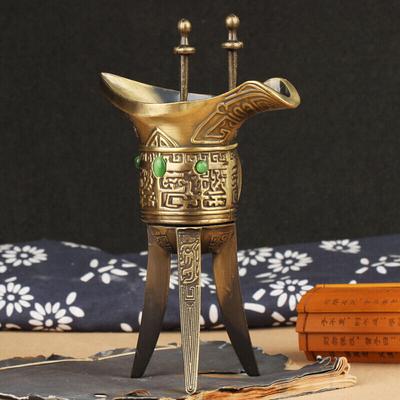 Ancient Imperial Cup, Imitation Bronze Wineglass, Antique Goblet, Metal Small Wine Glass, Home Decorations Ancient Wineware