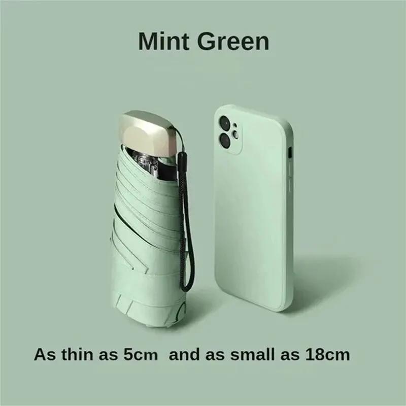 

Portable Capsule Umbrellas 80% Off Mini UV Umbrella Small Pocket Travel Rain Parasol Vinyl Folding Sun Shade Umbrella Iron&6K светло-зеленый