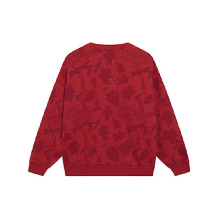 Li-Ning X Disney Zootopia Logo Embroidered Sweatshirt Unisex Tops Agate-Red AWDT537-1