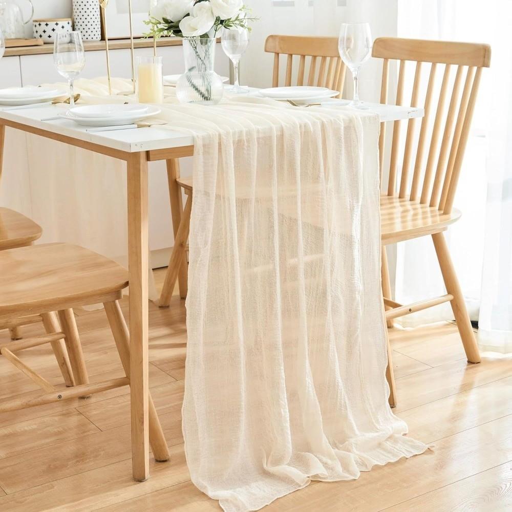 Vintage Gauze Tablecloth Seersucker Wedding Decoration Long Table Runners  Home