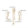 Three Part Mismatched Glowing Earrings Set Delicate Mixture Posts For Everyday Wear And Special Incidents