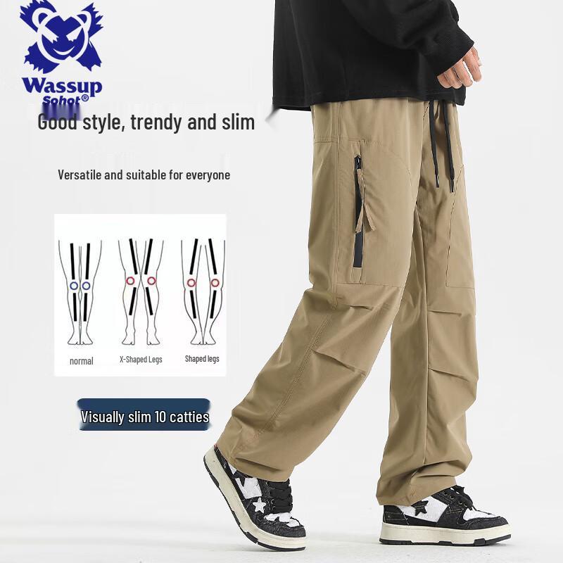Wassup Sohot Men's Loose Straight Cargo Pants