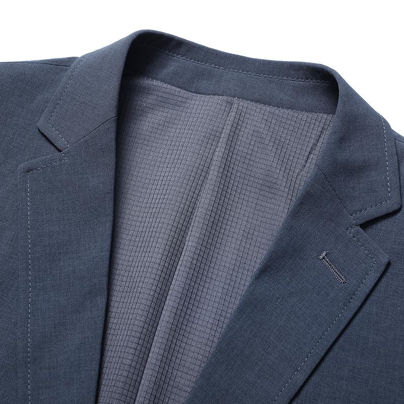 Frühling und Herbst Dünne Herrenanzüge Bügelfrei Slim Fit Jung und Mittelalt Einfarbig Kleine Anzüge Lässig Einzelteile