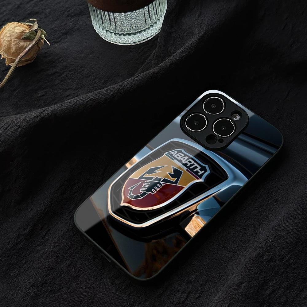 Italy Car Abarth New Phone Case For IPhone 15 13 14 12 16 11 Pro XS Max Plus Mini X XR SE2020 Tempered Glass Coque
