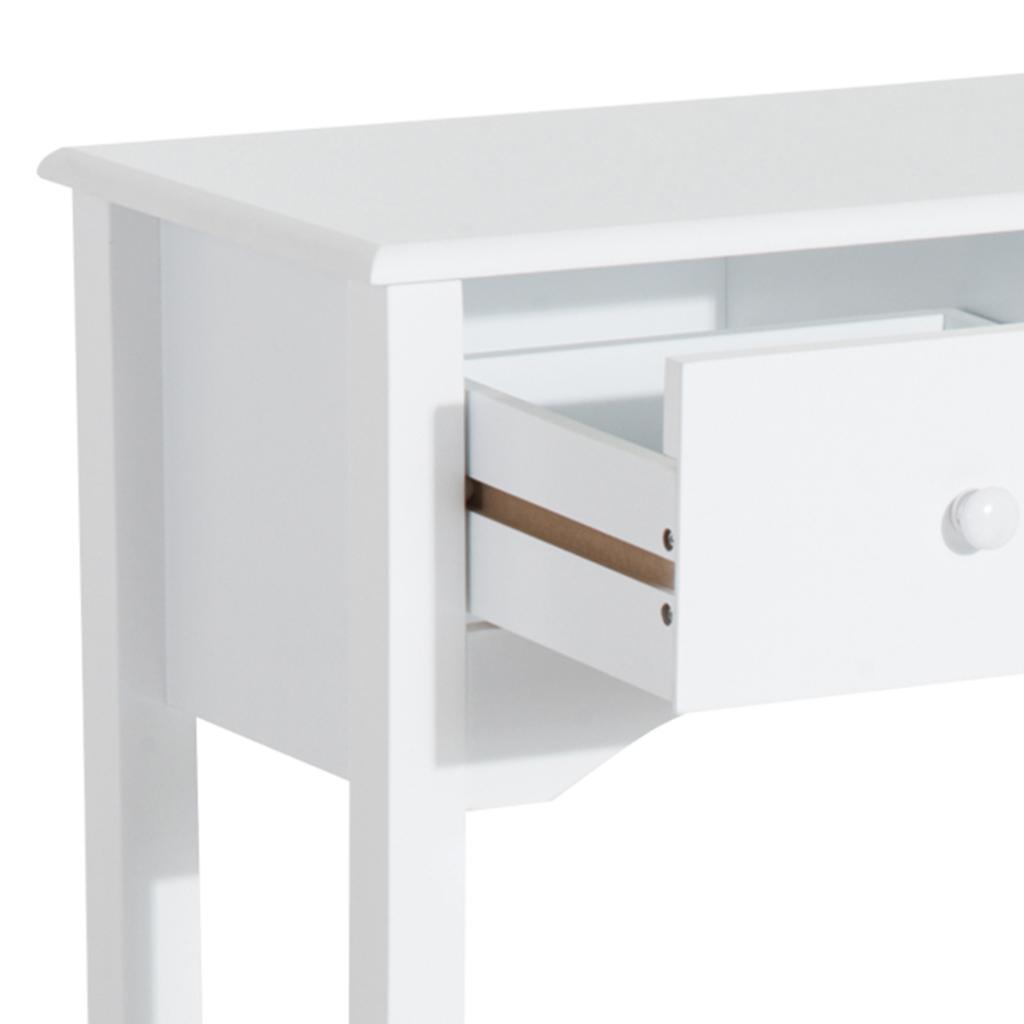 Wood Console Table Entrance Hallway Furniture With 3 Drawers For Living Room Corridor Load 45 Kg 100x32x85 Cm White