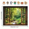 Forest Stream Window Tapestry Nature Wall Art Decor Relaxing Scenic View Home Living Room Bedroom Background 2D Flat Print