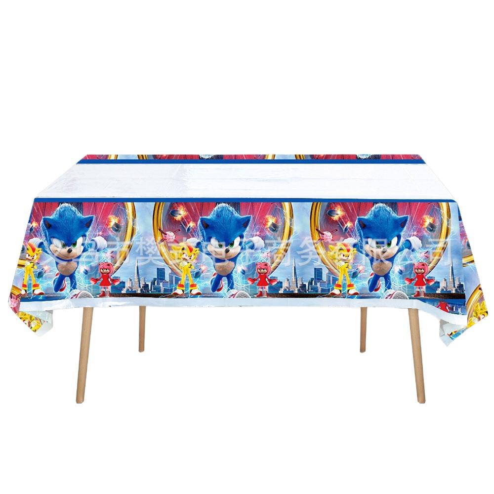 Sonic Theme Disposable Party Tablecloth Decoration