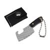 New Mini Wooden Handle Knife Outdoor Camping Open Box with Chain Portable EDC Key Knife with Leather Sheath Chain