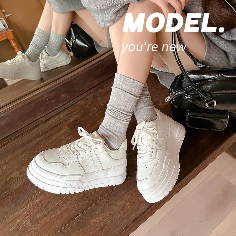 The Same Style, Call Me 1.7 Meters~ 2025 New Thick-soled Little White Shoes, Fashion Sports and Leisure Little White Shoes, Women