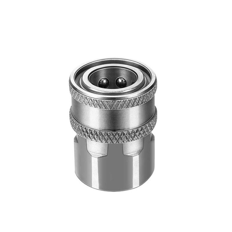 Stainless Steel Quick Connect Kit: NPT3/8 High-Pressure Washer Adapter with Male/Female Threads