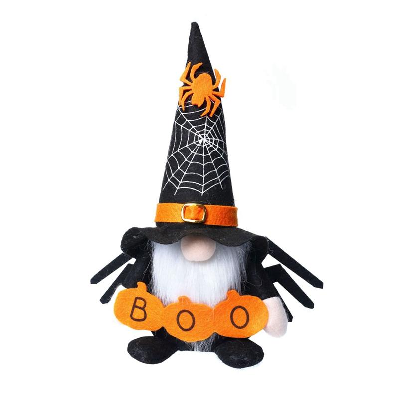 Elf Dwarf Faceless Gnome Doll Halloween Gnomes Plush With Spider Ornaments Halloween Witch Gnomes Halloween Table Decorations