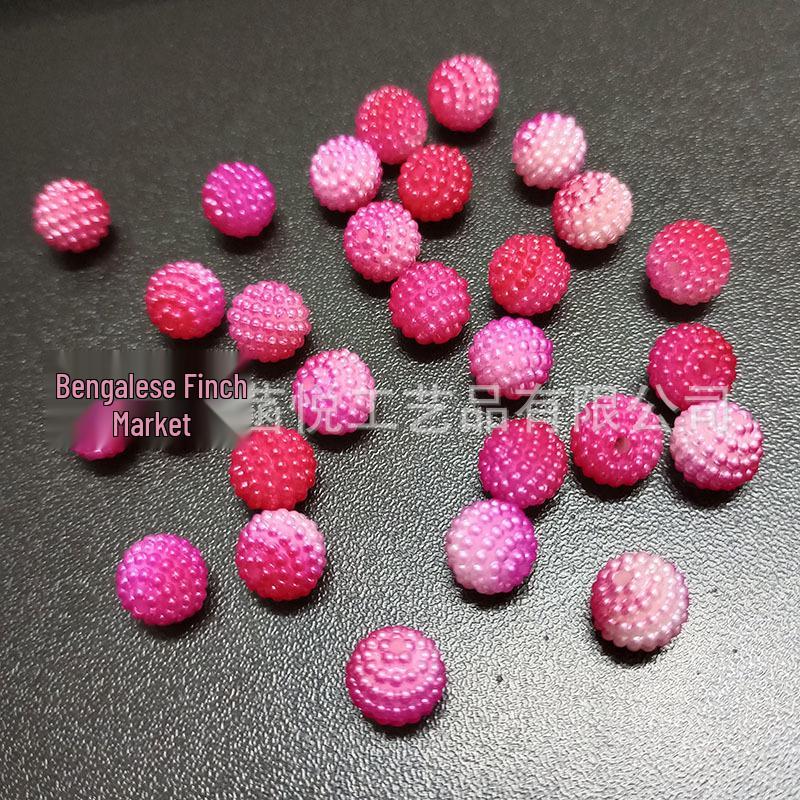 10mm Gradient Bayberry Ball ABS Hairpin with Two-Color Butterfly Orchid Core Bead