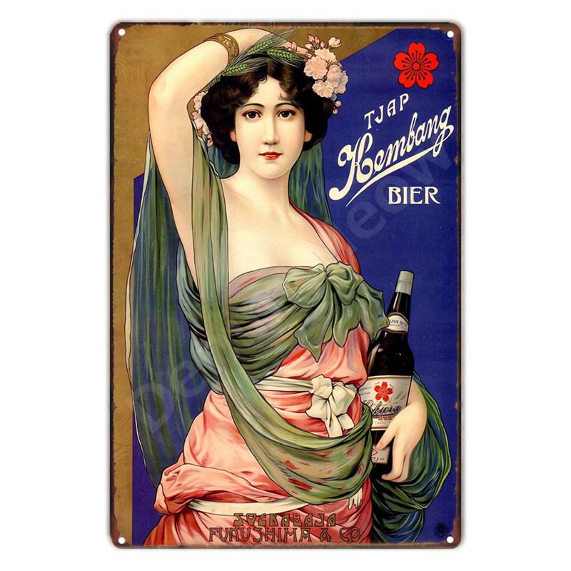 Vintage Japanese Beer Tin Sign Metal Wall Art for Kitchen Bar Club Home Decor Billboard