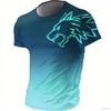 Men's T-shirt Animal Wolf 3D Print Men's Short Sleeves T-Shirt Loose Casual Summer Outdoor Men's and Women's Tees Tops