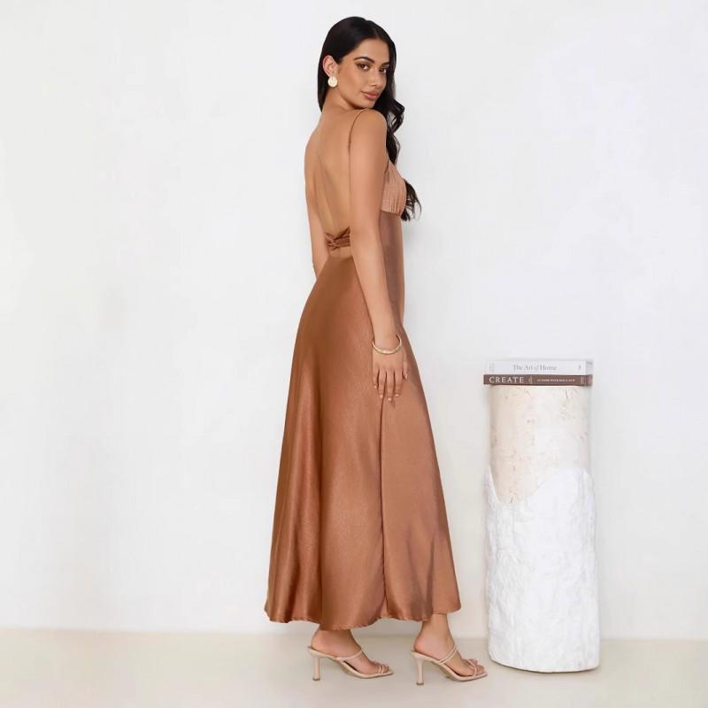 Elegant Sleeveless Backless Mermaid Dress Women High Waist Long Evening Gown Sexy Fit Formal Party Wear