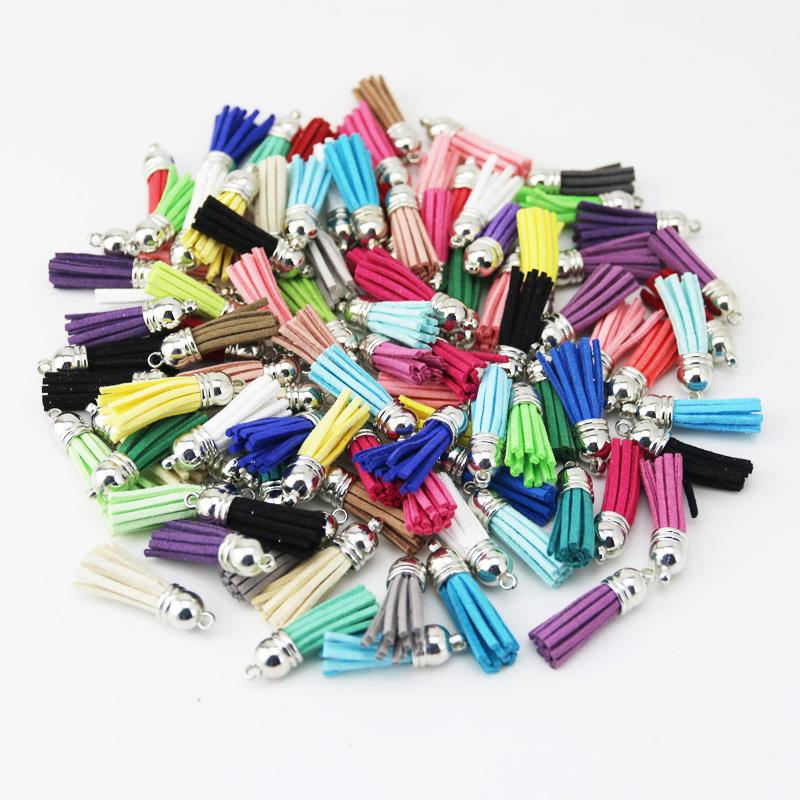 (100 pieces/pack ) Tassel Vintage Leather Fringe for Purl Macrame DIY Jewelry Keychain Cellphone Straps Pendant