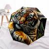 1pc Tiger Jungle Automatic Folding Umbrella, Sturdy And Durable Automatic Folding Umbrella with 8 Ribs, Convenient for Outdoor Use191