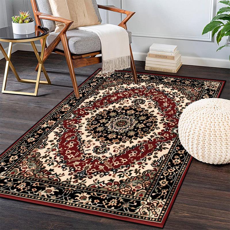 Vintage Dywan Perski Dekoracja Salonu Dywaniki Luksusowe Europejskie Dywaniki Sypialniane Dywaniki Przyłóżkowe Puszyste Miękkie Dywaniki Pod Sofę Mata Podłogowa Zmywalna