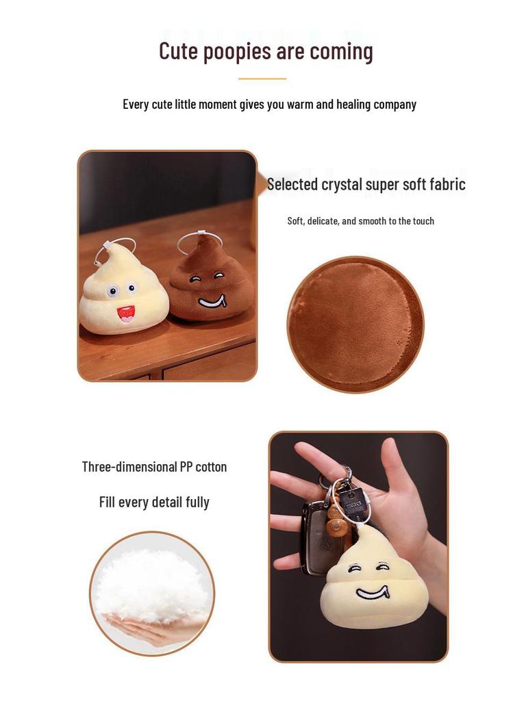 Creative Cute Poop Plush Keychain - Small Pendant Toy Doll and Photo Prop for Men