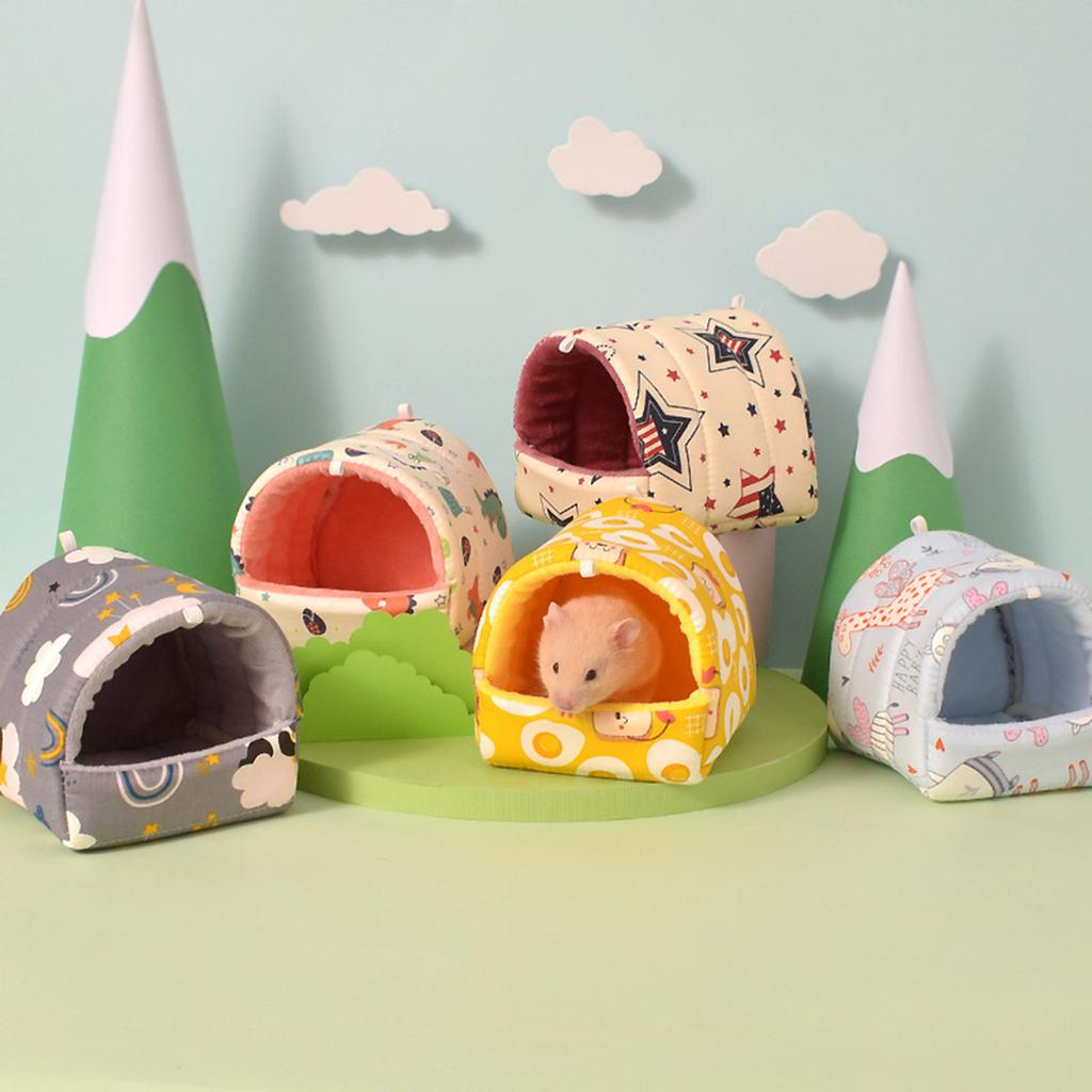 Small Animal Hammock House Hanging Tree Bed Cage Accessories Hamsters Plush Hideout Bedding Bed for Chipmunks Ferrets