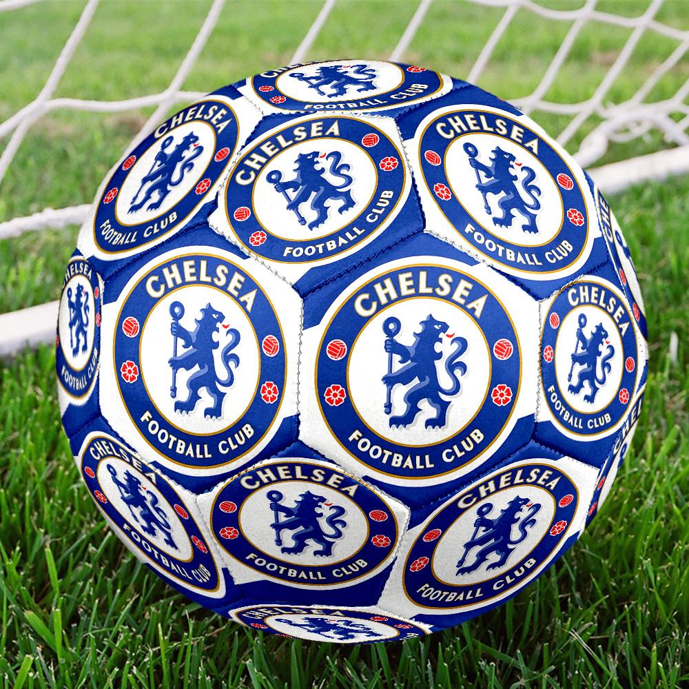 Chelsea England-2  Indoor Soccer Ball Colorful All Ages Machine Stitched PVC Competition Ready Durable High-Bounce SIZE 5 Football.