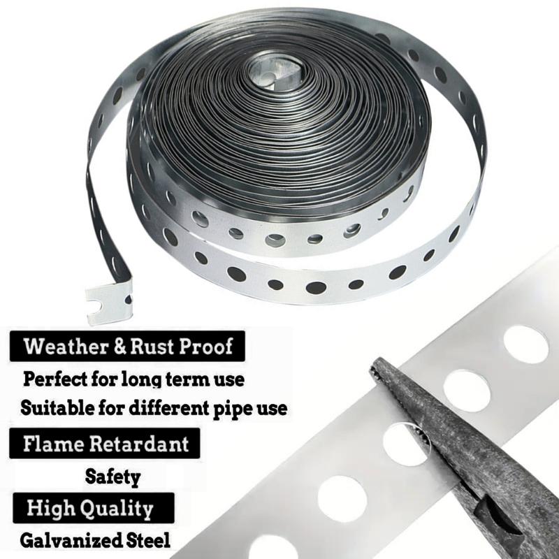 15m Galvanized Metal Strapping Punched Holes Metal Strap for Pipe Support and Sheet Metal Processing Fixing