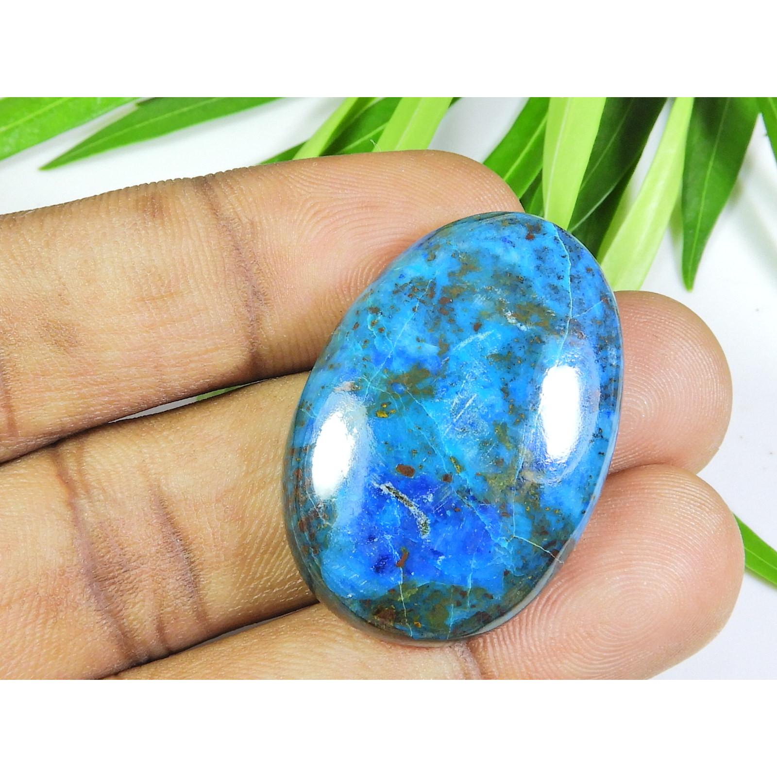 

57Cts. AA++ Натуральный азуритовый кристалл овальный кабошон россыпью драгоценный камень 23X35X07 мм SK-612