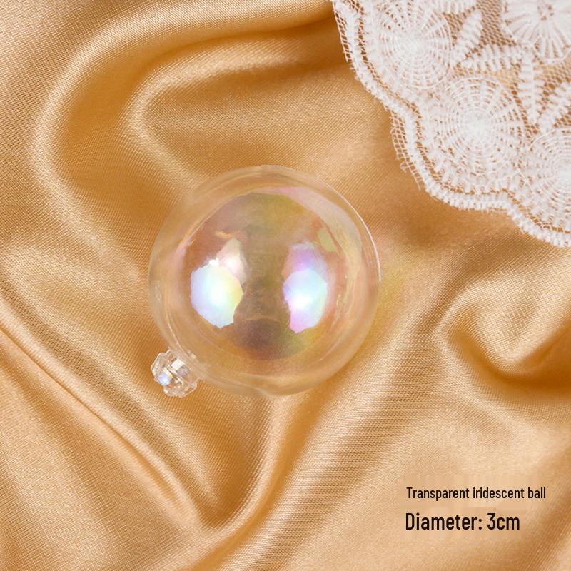 50 Iridescent Bubble Ball Cake Decorations - Colorful and Transparent Birthday Ornaments