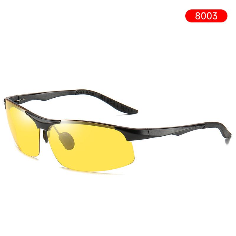 High Quality Aluminum Magnesium Night Vision Glasses Men Yellow Lenses Uv400 Sunglasses Day And Night Driving Eyewear