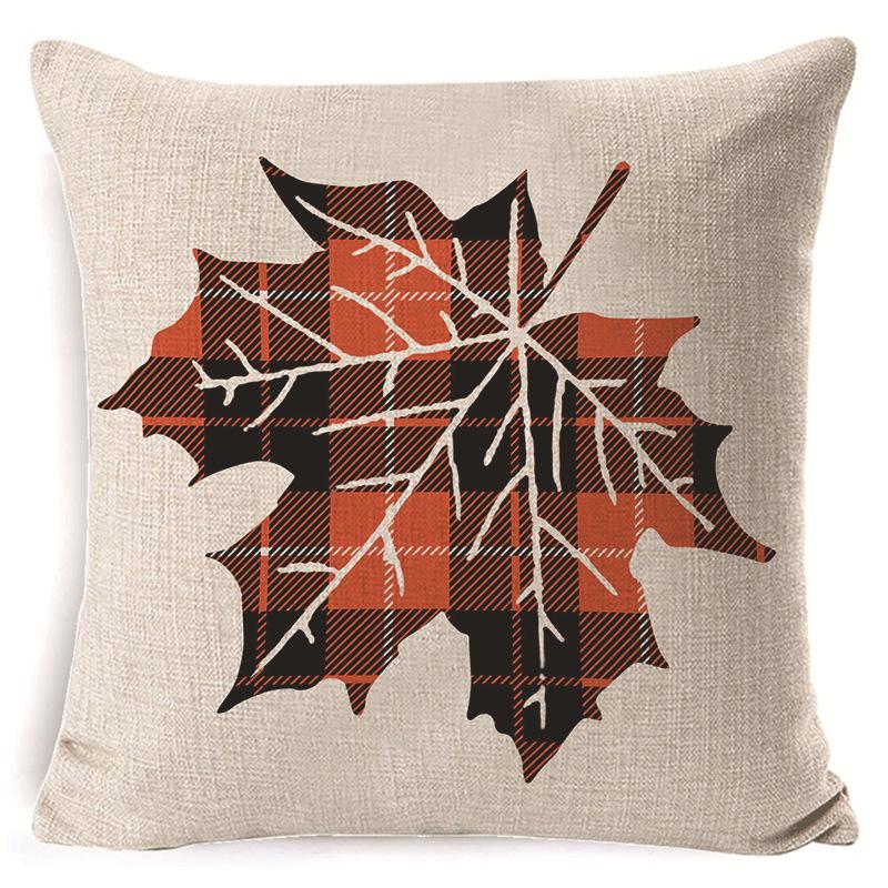 Autumn Thanksgiving Throw Pillow Cover Home Sofa Decoration Linen Print Pumpkin Harvest Cushion Cover