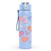1PC Mixed Pastel Heart Love Pattern Print 750ml Color Plastic Sports Water Bottle Leakproof Flip Straw Lid Suitable for Sports Office Home Use