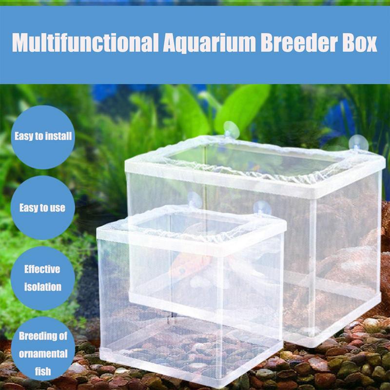 Fish Breeder Box with Suction Aquarium Hatcher Mesh Box Juvenile Fish Separation Net Tank Incubator Box Fry Hatchery DIY