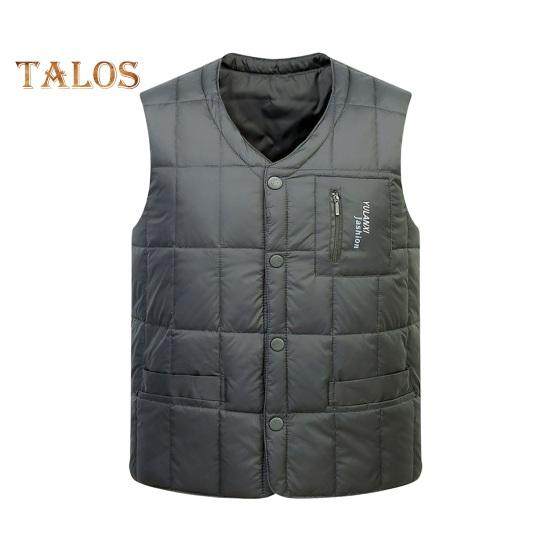 

Мужской жилет, пальто с V-образным вырезом, без рукавов, однотонный однобортный жилет с карманами, утолщенный ветрозащитный теплый жилет L армия зеленый