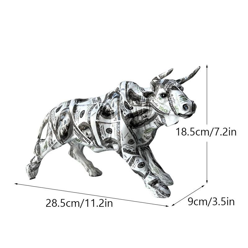 Nordic Creative Nordic Creativity Wall Street Resin Bull Figurine Cattle OX Statue Home Decorations Bull Art Desktop Decor Sculp